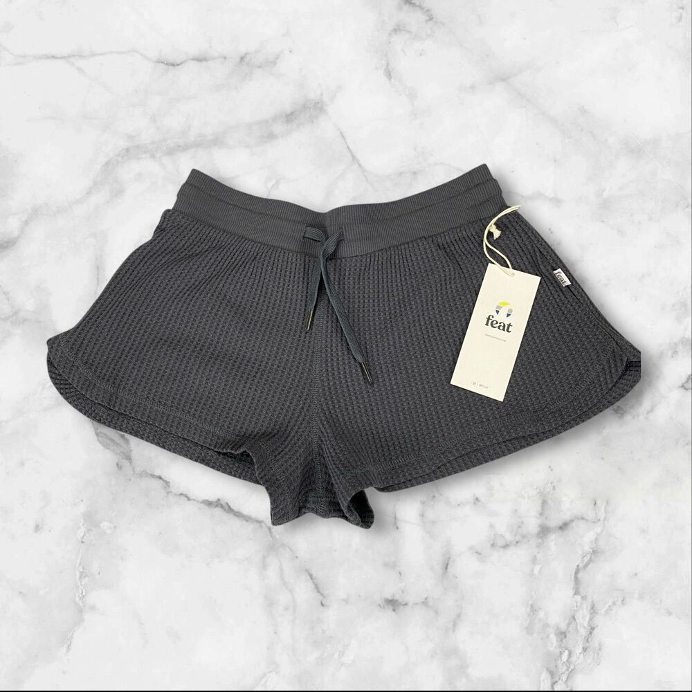 Feat‎ Women’s TreeCell Waffle Shorts Gray Drawstring Size Small NWT